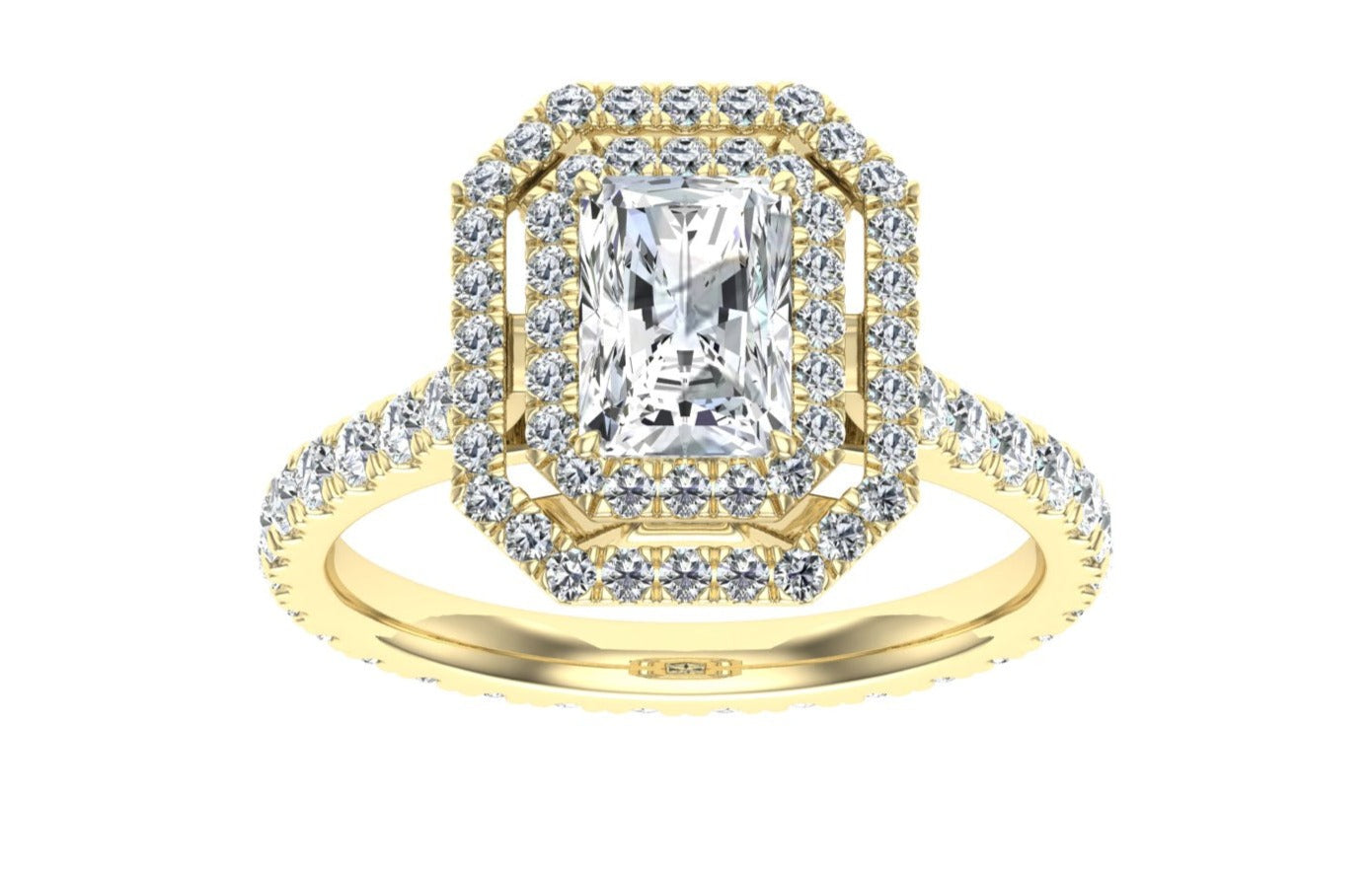 Muse Radiant Halo Moissanite Ring